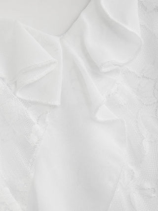 Lace Floral Sweetheart Neck Ruffle Trim Cami Mini Dress