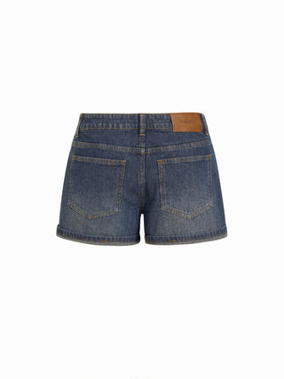Denim Low Rise  Shorts