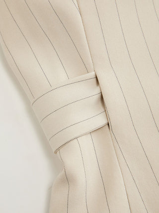 Striped Halter Neckline Twist Knotted Longline Blazer Vest