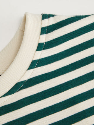 Cotton-blend Striped Seam Detail Tee