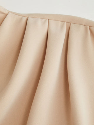 Woven Stand Collar Ruched Crop Blouse