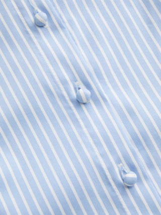 Woven Collar Stripe Short Sleeve Shirt For School