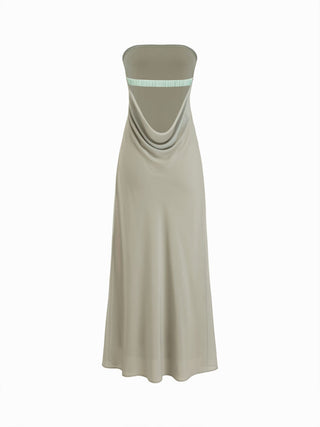Chiffon Chiffon Bandeau Floral Backless Mermaid Maxi Dress For Daily Casual Vacation