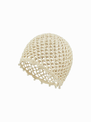 FAUX PEARL KNITTED HAT