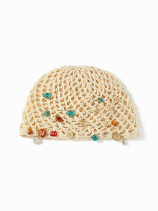 Cotton Blends BUTTERFLY & FLOWER DECOR KNITTED HAT For Music Festival/Live House Party/Clubbing Vacation