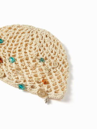 Cotton Blends BUTTERFLY & FLOWER DECOR KNITTED HAT For Music Festival/Live House Party/Clubbing Vacation