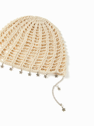 FLOWER DECOR KNITTED HAT