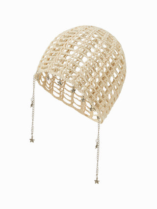FLOWER DECOR KNITTED HAT
