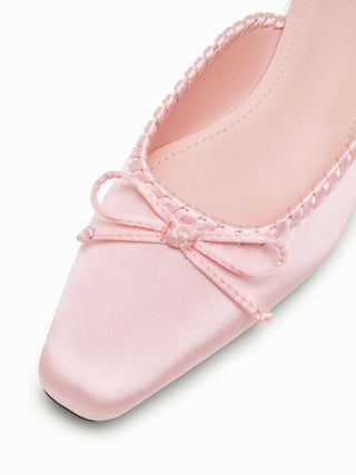 BOWKNOT SQUARE TOE FLATS