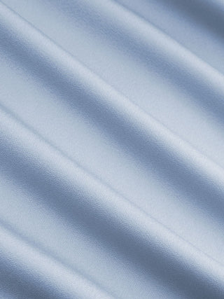 Satin Boat Neck Lantern Sleeve Asymmetrical Maxi Dress