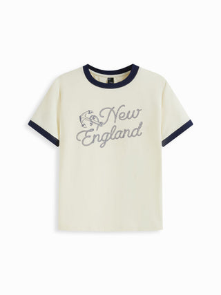 Cotton-blend New England Graphic Contrasting Binding Tee
