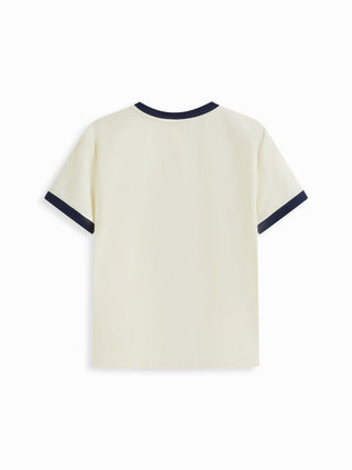 Cotton-blend New England Graphic Contrasting Binding Tee