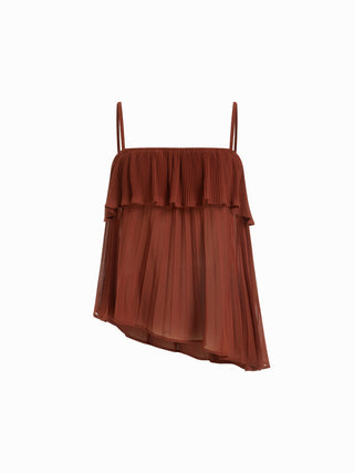 Stand Collar Pleated Oversized Top & Mid Rise Straight Leg Trousers Set