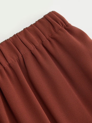Stand Collar Pleated Oversized Top & Mid Rise Straight Leg Trousers Set