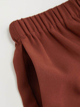 Stand Collar Pleated Oversized Top & Mid Rise Straight Leg Trousers Set