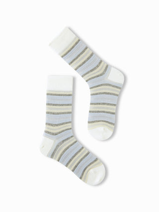 2 PAIRS STRIPED CREW SOCKS