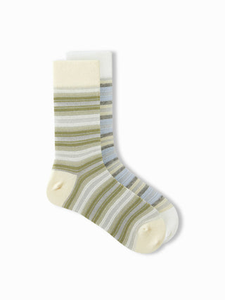 2 PAIRS STRIPED CREW SOCKS
