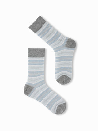 2 PAIRS STRIPED CREW SOCKS