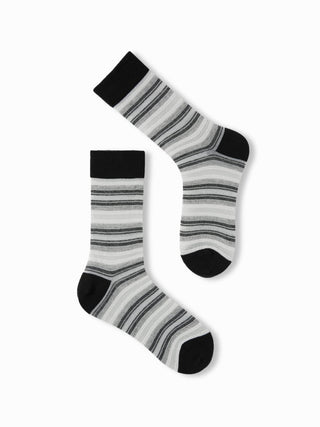 2 PAIRS STRIPED CREW SOCKS