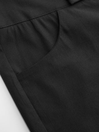 Low Rise Metal Button Straight Leg Capris