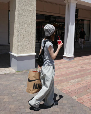Nylon pants with string waist