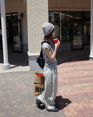 Nylon pants with string waist