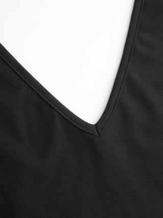 Cotton-blend High Stretch V-neck Tank Top