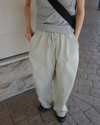 Nylon pants with string waist