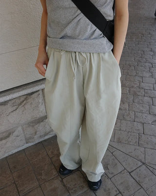 Nylon pants with string waist