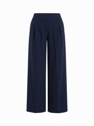 Low Rise Side Tie Metal Detail Straight Leg Trousers