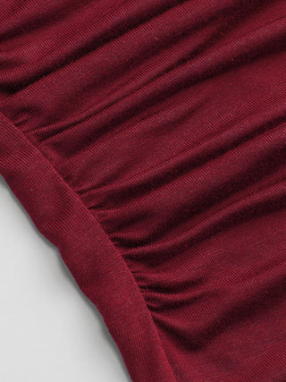 Jersey Raglan Sleeve Drawstring Scoop Neck Metallic Decor Tee For Daily Casual Vacation