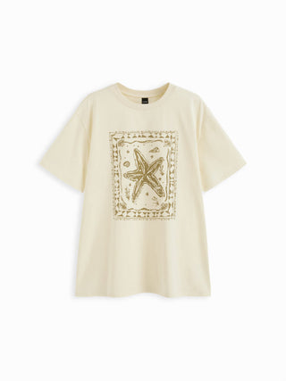 Cotton Starfish Graphic Short Sleeve Oversized Tee