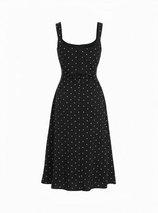 Scoop Neck Ruched A-line Midi Dress