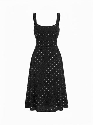 Scoop Neck Ruched A-line Midi Dress