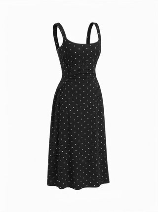 Scoop Neck Ruched A-line Midi Dress