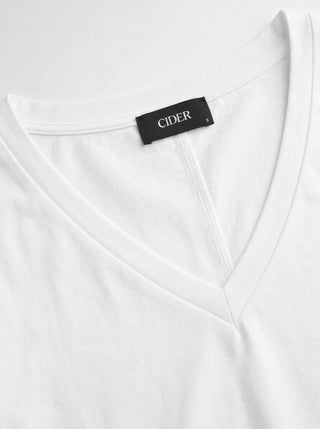 Cotton-blend High Stretch V-neck Short Sleeve Tee
