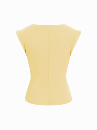 Jersey Boat Neck Ruched Crop Top