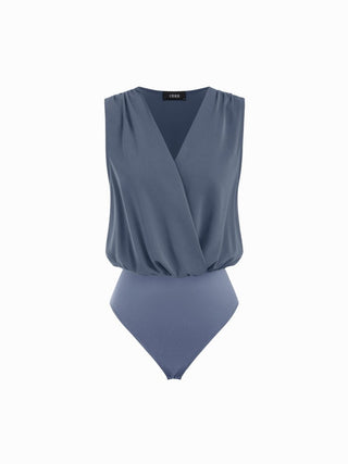 Woven V-Neck Ruched Shirt Romper For Daily Casual Work
