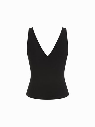 Cotton-blend High Stretch V-neck Tank Top