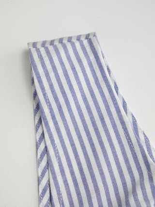 Linen-blend Stripe V-neck A-line Maxi Dress