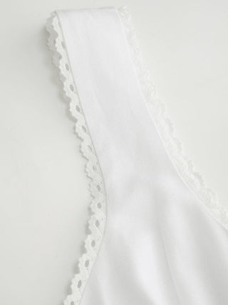 Linen-blend Sweetheart Lace Trim Tie Front Mermaid Maxi Dress