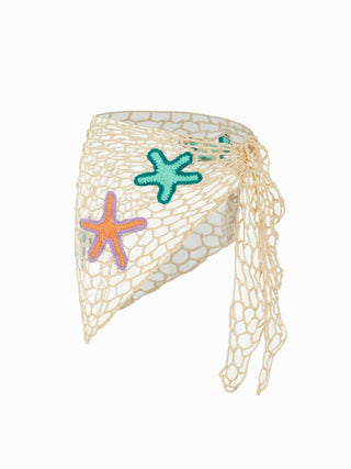 Starfish Graphic Hollow Out Mid Rise Tie Side Sarong