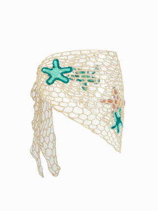 Starfish Graphic Hollow Out Mid Rise Tie Side Sarong
