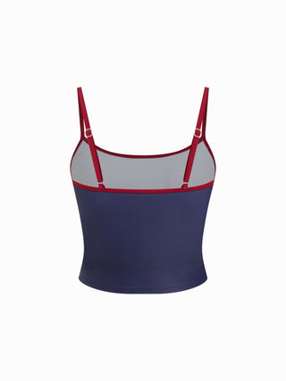 Cape Cod Graphic Halter Neckline Low Rise Contrast Binding 3-Piece Bikini Set