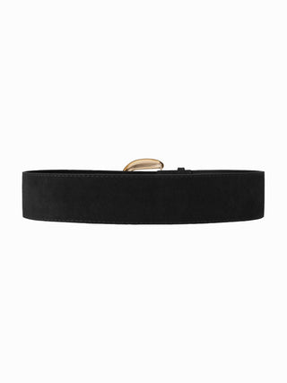 WIDE FAUX SUEDE BUCKLE BELT