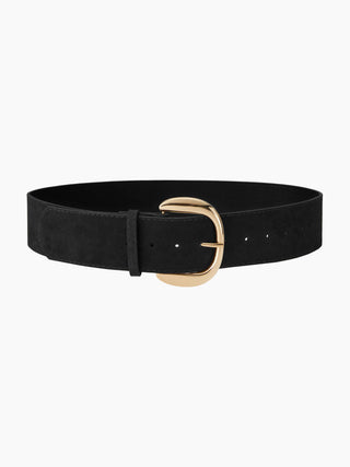 WIDE FAUX SUEDE BUCKLE BELT