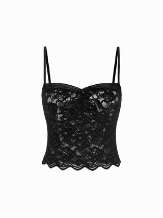 Lace Sweetheart Crop Top & Low Rise Shorts Loungewear Set
