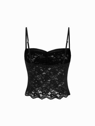 Lace Sweetheart Crop Top & Low Rise Shorts Loungewear Set