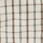 Cotton-blend Plaid Puff Sleeve Ruched Blouse