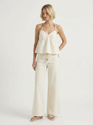 Denim Denim Low Rise Washed Twist Knotted Belted Wide Leg Jeans For Vacation Beach